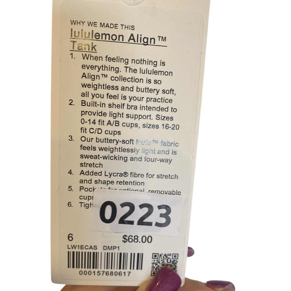 NWT Lululemon align tank DOT MULTI PINK Size 6 - Picture 5 of 5